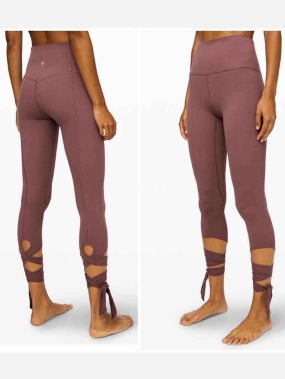 Lululemon Align Crop 21" *Love Knot Leggings Sz 4 Antique Bark
